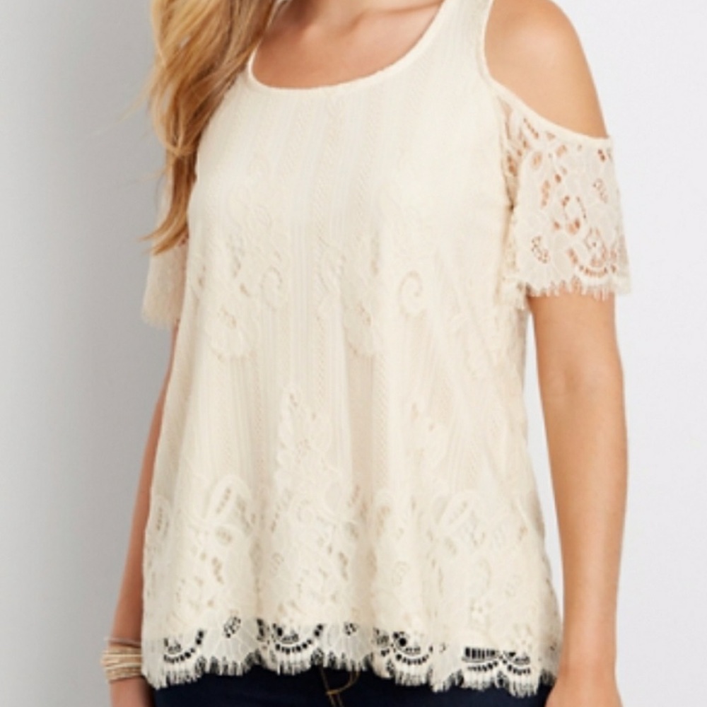 Maurices | Eyelash Lace Cold Shoulder Top - 2X